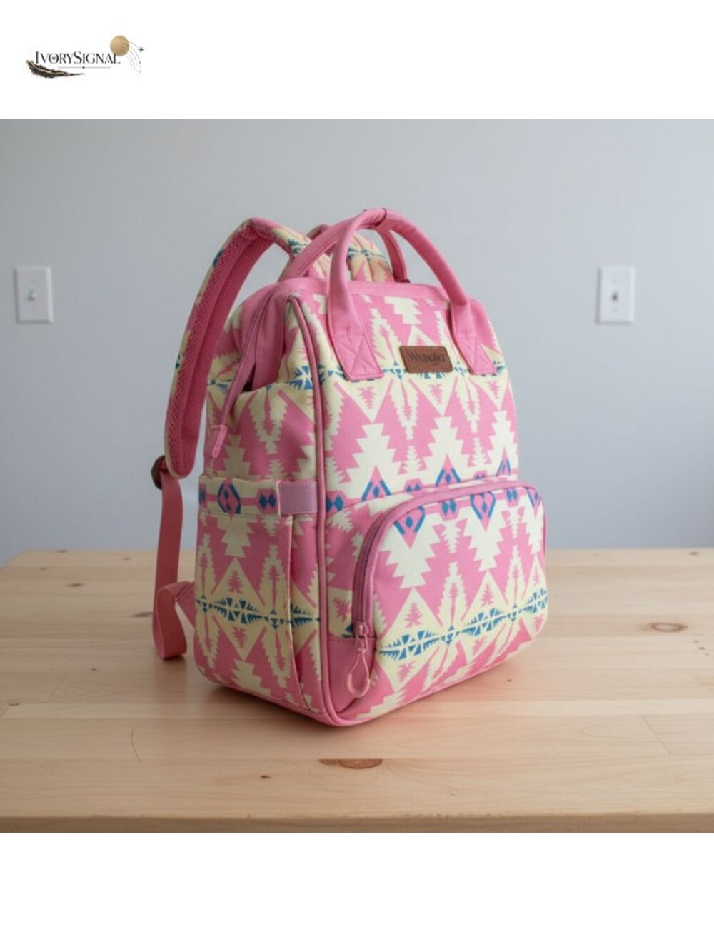 Canvas Diaper Bag Backpack with Stroller Straps Southwestern Travel